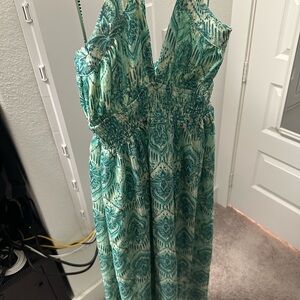 Vici Green Patterned Maxi Dress